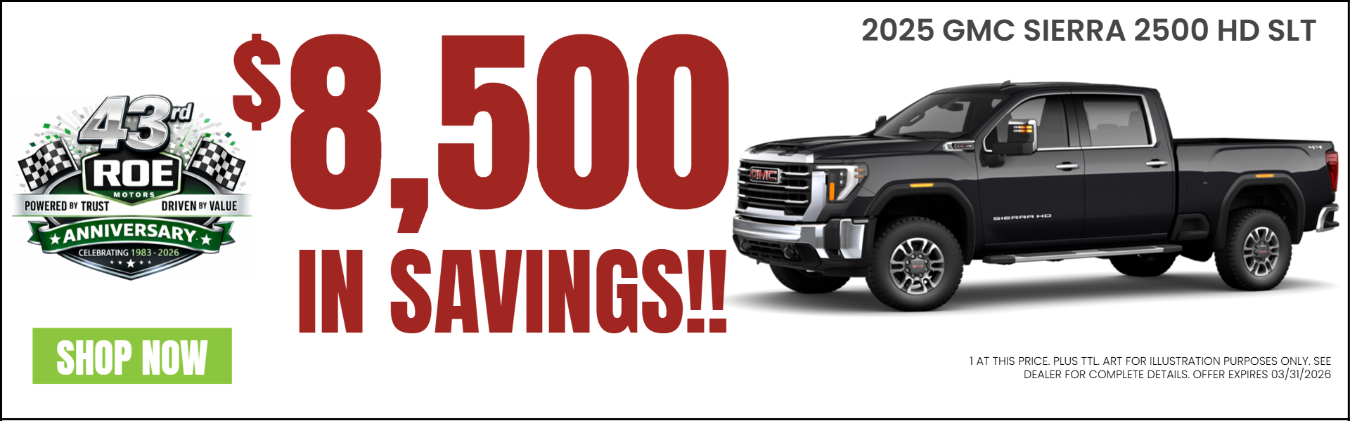SIERRA 2500 HD OFFER FROM ROE MOTORS