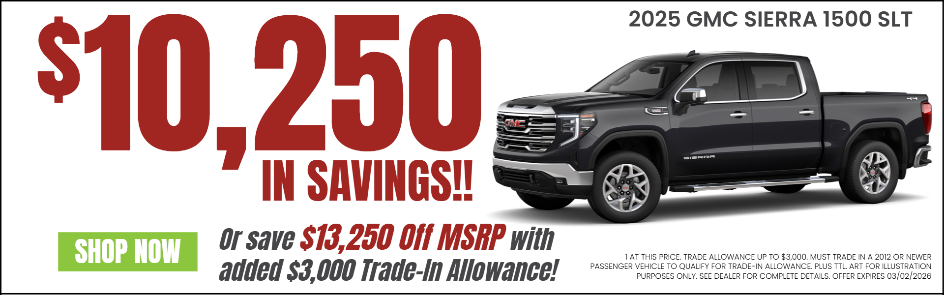 GMC SIERRA 1500 OFFERS FROM ROE MOTORS