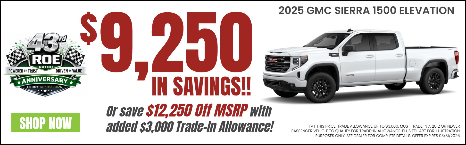 SIERRA 1500 OFFERS FROM ROE MOTORS