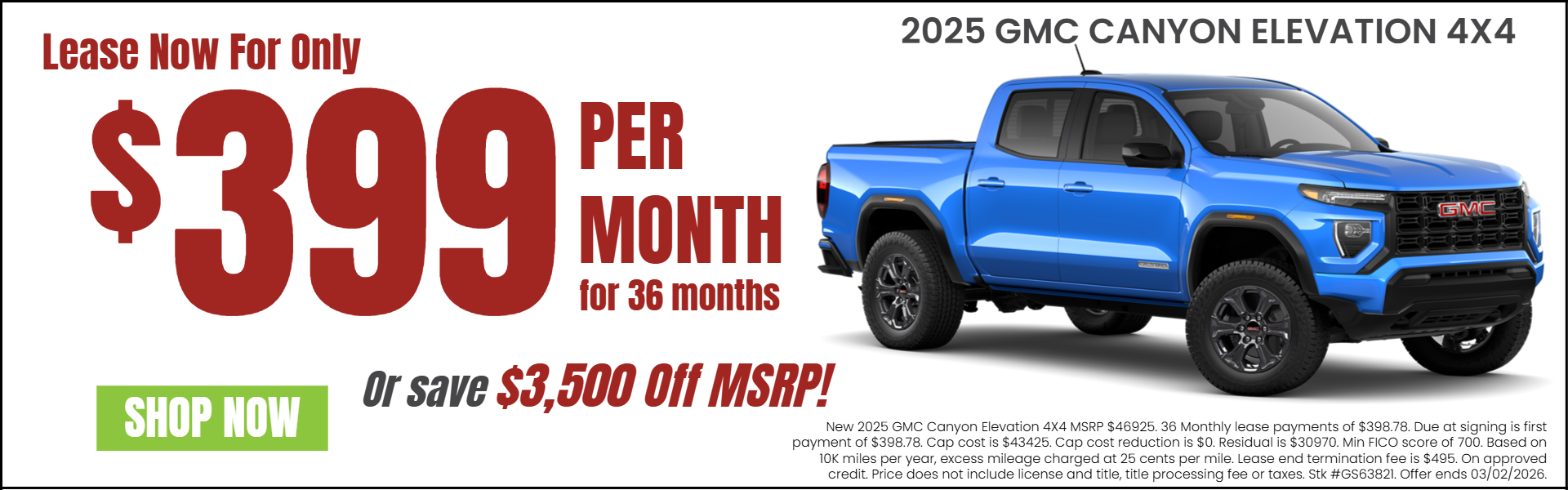GMC CANYON OFFERS FROM ROE MOTORS