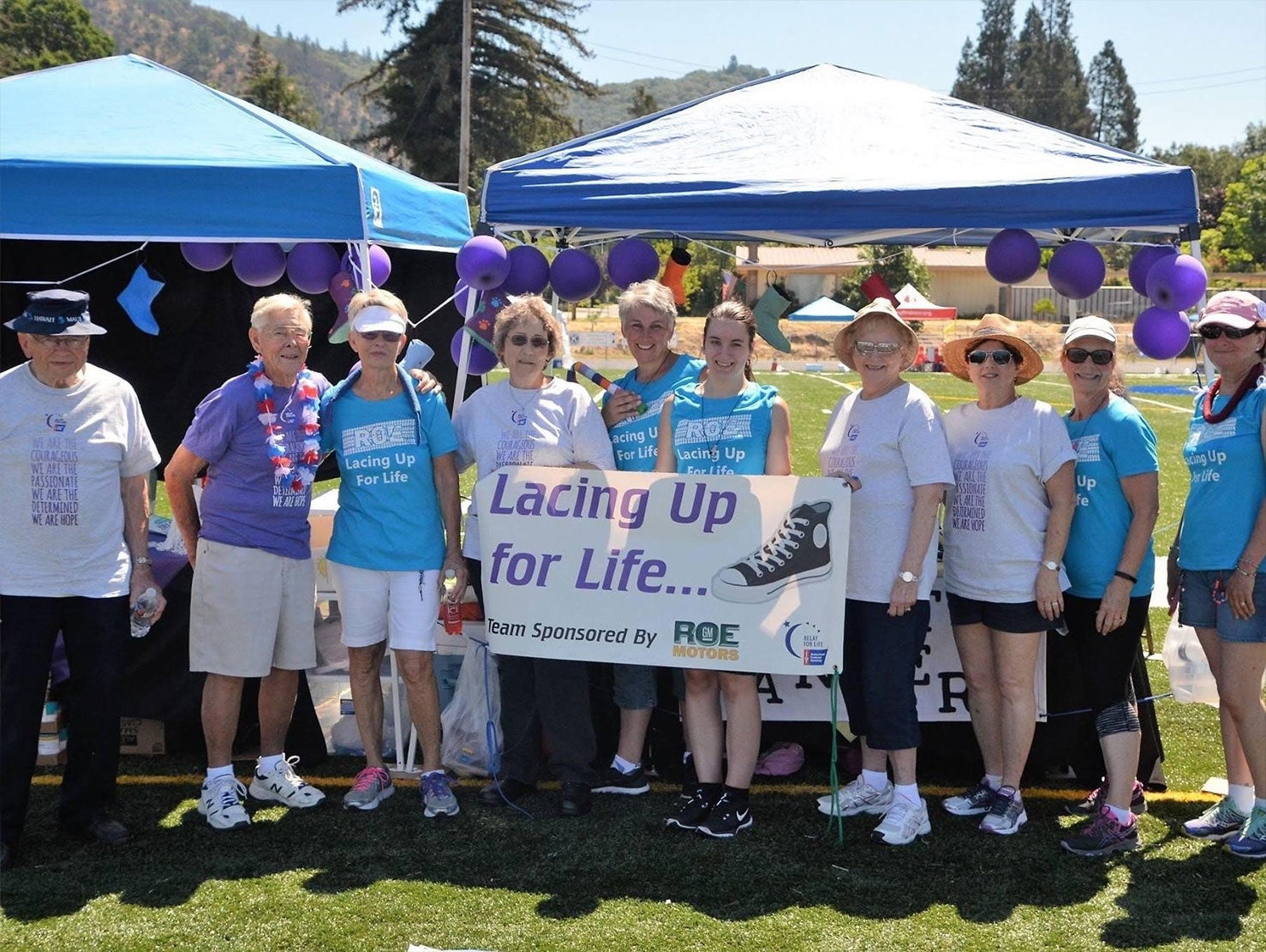 A group of people at the Lacing Up for Life event - Roe Motors in Grants Pass OR
